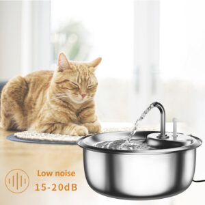 cat Stainless Steel Dog Drinking Fountain