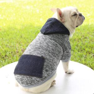 grey  Dog hoodie 