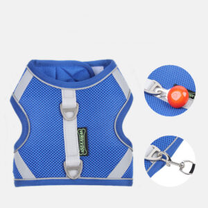 blue Designer Dog Harness with metal clasp