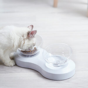 white Shallow Cat Bowl​ 