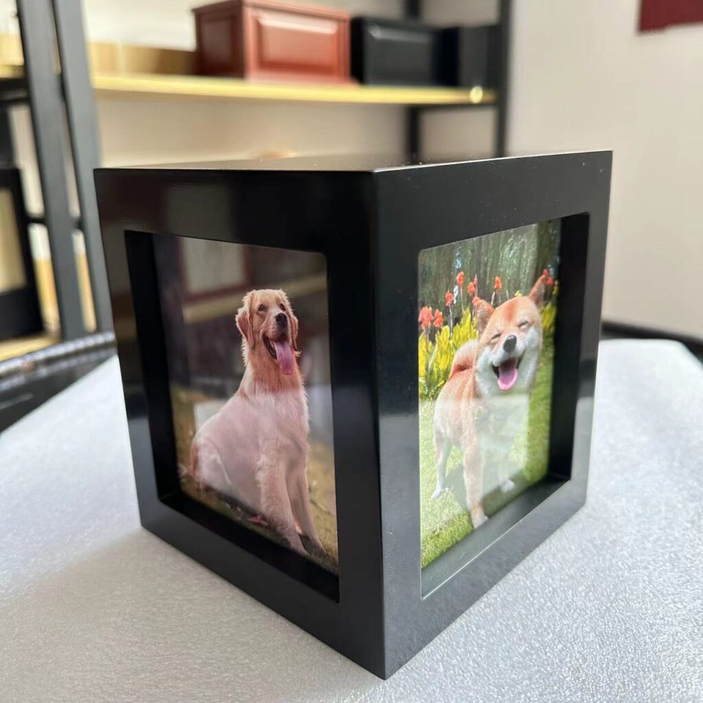 wooden dogs urns