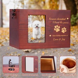wooden dog urn