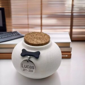 white cat urn