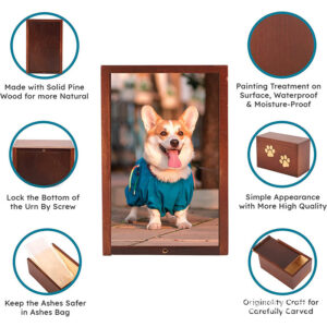wooden dog urns