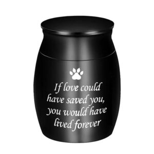 black pet ashes urn